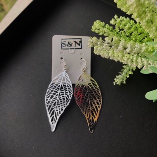 ต่างหูรูปใบไม้งานแฟชั่น พร้อมส่ง