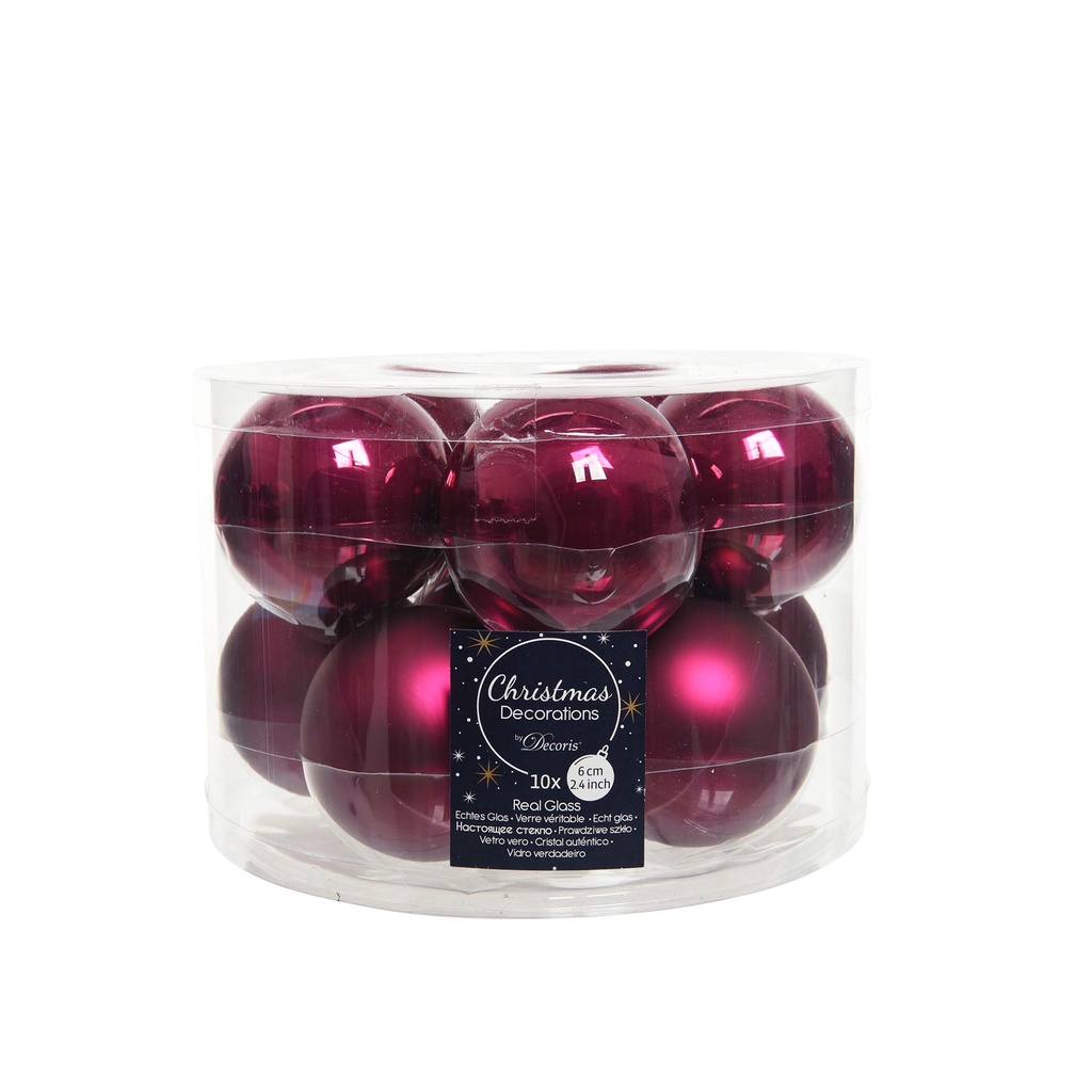 9140334 Magnolia Baubles Glass (⌀ 6 cm) - Christmas Bauble ลูกบอลตกเเต่งต้นคริสต์มาส