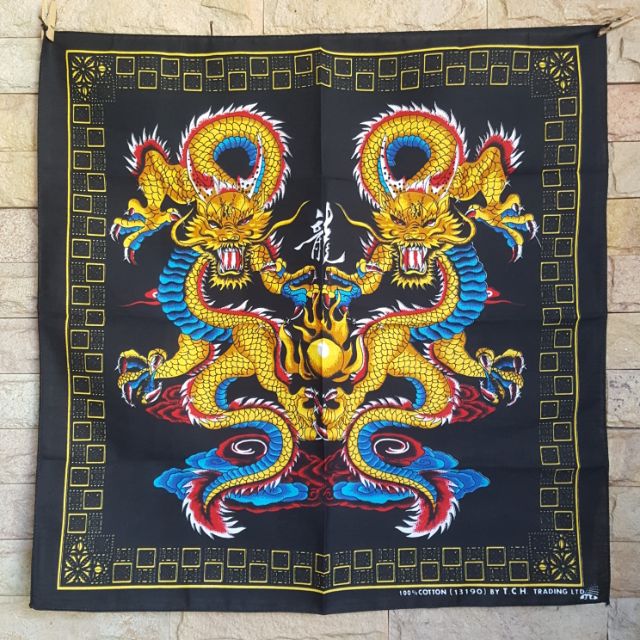 ผ้าเช็ดหน้าวินเทจ ซับเหงื่อได้ดี โพกหัว ผูกผม เนื้อผ้ าคอตตอน100%