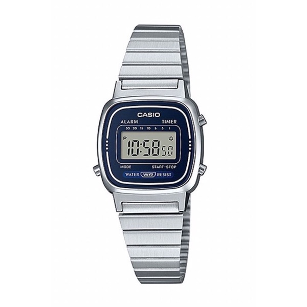 Casio Standard นาฬิกาข้อมือผู้หญิง สายสแตนเลส รุ่น LA670,LA670WA,LA670WA-2 - สีเงิน