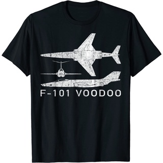 เสื้อยืดผ้าฝ้ายพรีเมี่ยม เสื้อยืด พิมพ์ลายเครื่องบินรบ Voodoo Supersonic Jet Fighter F-101