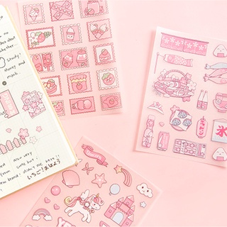สติ๊กเกอร์ Ins Frosted Pet 4 แผ่นสําหรับตกแต่งไดอารี่ไดอารี่ Diy