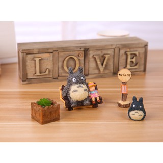 Tartah Shop กล่องไม้ LOVE มีลิ้นชักใส่ของได้เอนกประสงค์ พร้อมเซต Totoro 4 ชิ้น