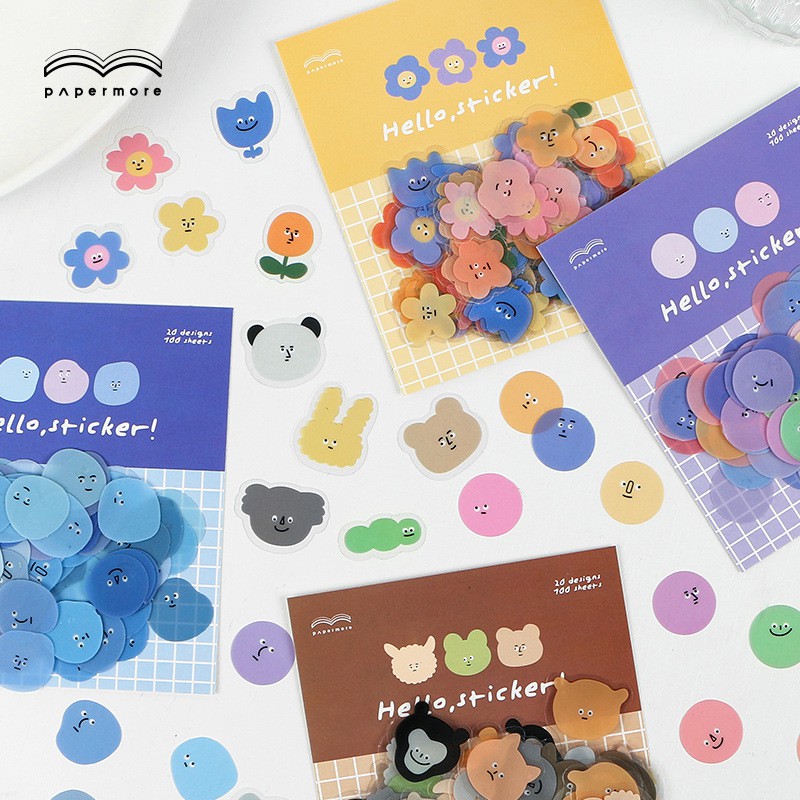 Oya 丨 100 ชิ้นในอารมณ์ Little Monster Glossy PET Sticker Pack happy planner Handbook อัลบั้มโทรศัพท์มือถือ DIY Healing สติกเกอร์ตกแต่ง