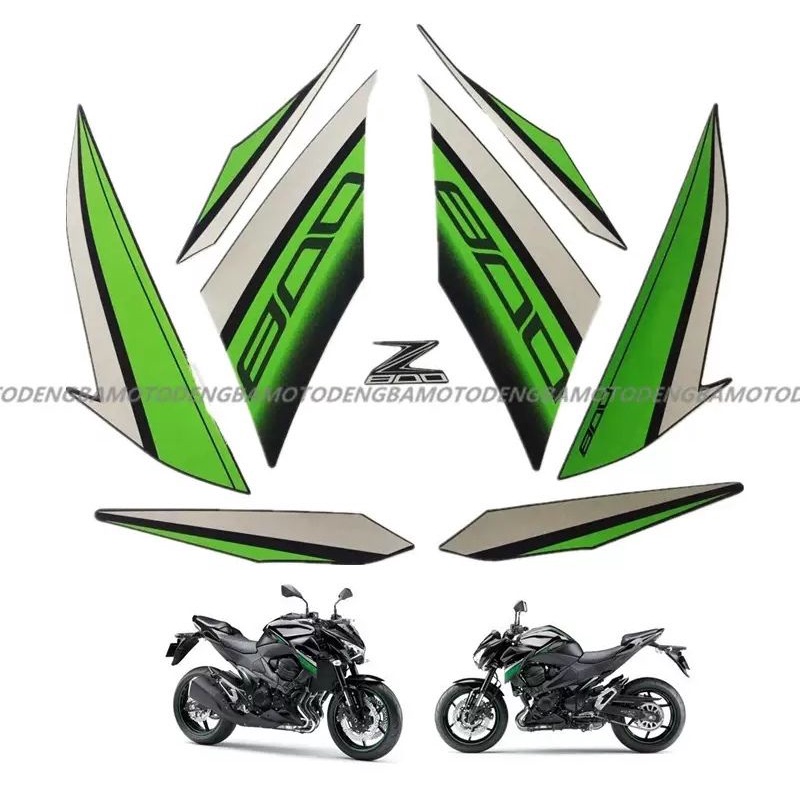 สติ๊กเกอร์เดิม kawasaki z800สีเขียว สีส้ม สีแดง แต่งบิ๊กไบค์ z800 ของแต่ง