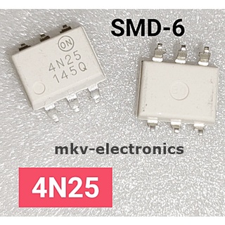 (1ตัว) 4N25 , Optocoupler , SMD-6 , Phototransistor Output (รหัสสินค้า M02990)