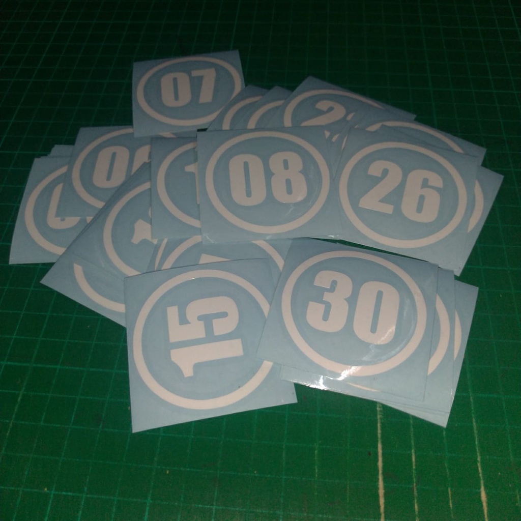 ROUND NUMBER สติ๊กเกอร์ตัด 19 ซม. DIAMETER ORACAL MATERIAL สําหรับติดกระจก ประตู ห้องล็อคเกอร์, CABI