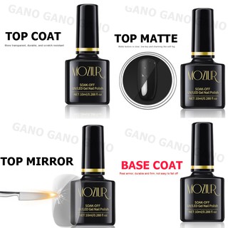 Moziur Top Coat Base Coat Top Matte Top Mirror ท็อปโค้ท เบสโค้ท ท็อปด้าน ท็อปกระจก เล็บสีเจล10ml (สินค้าต้องอบ)