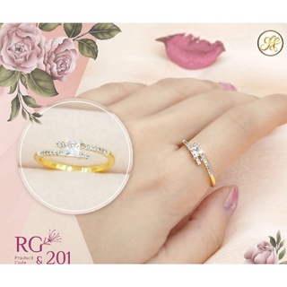 JNist แหวนเพชร ประดับเพชรสวิส CZ แหวนทอง Gold Diamond Women Ring รุ่น RG201