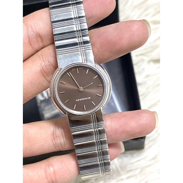 นาฬิกาของแท้มือสอง Burberry BU600 Swiss made Ledy 25mm Stainless steel เรือนเงิน