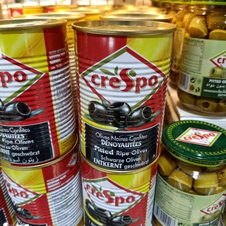 ecook มะกอกดำ ไม่มีเมล็ด ตรา crespo black pitted olive ขนาด 387g