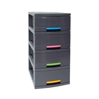 มูชิ ตู้ลิ้นชักเก็บของ 4 ชั้น สีเทา Mushi storage combination cabinet 4 layers gray