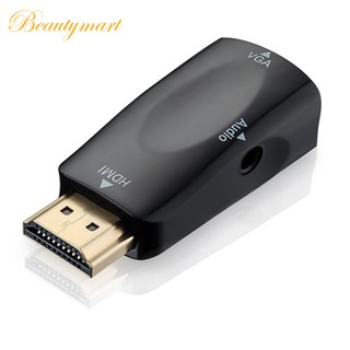 hdmi to vga อะแดปเตอร์แปลง gold - plated พร้อมสายเคเบิลเชื่อมต่อเสียง 3 . 5 มม. สําหรับ pc