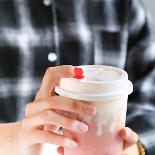 TH แก้วPPพร้อมฝา【25ชุด】]แก้วกาแฟชานมไข่มุกพลาสติกใสทรงแข็งใช้แล้วทิ้ง 90 มิลลิเมตรเหมาะกับร้านชานมไข่มุก ร้านกาแฟ