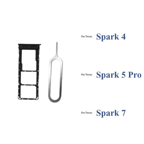 ซิมการ์ดถาดสําหรับ Tecno Spark 4 5 7 Pro 5Pro KC2 KC8 KD7 KF6 CG6 Pova 2 LE7 ผู้ถือซิมสล็อตอะแดปเตอร