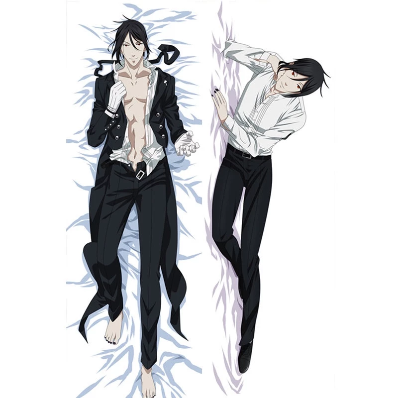 ปลอกหมอนบอดี้ Ciel Phantomhive บัตเลอร์สีดำ 60x180 ซม. ผ้า Peachskin