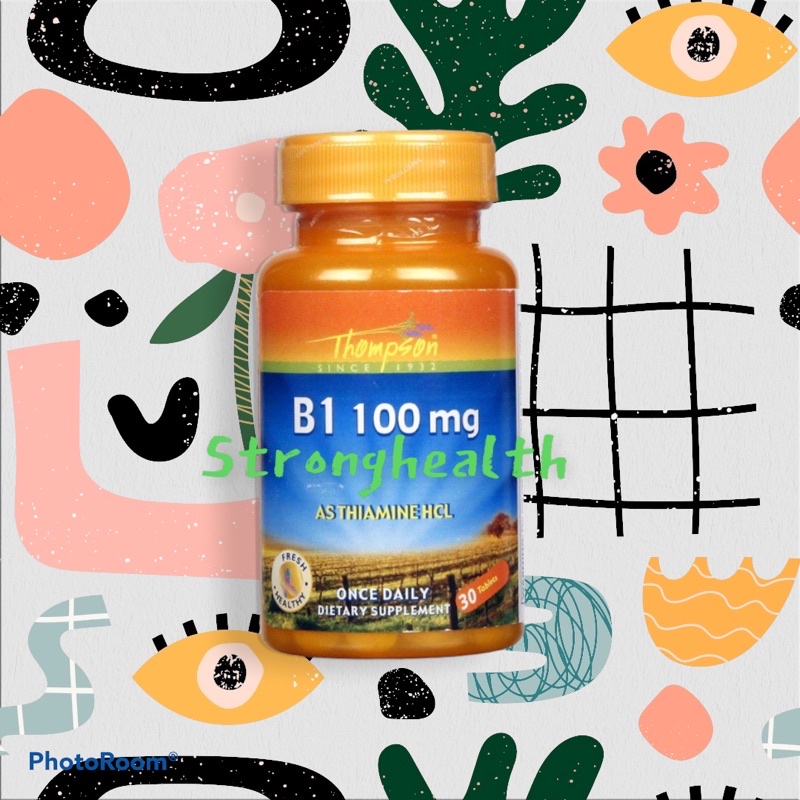 พร้อมส่ง >> Thompson B1 100 mg - 30 Tablets และ solaray B 1 100 mg - 100 vegcaps วิตามิน บี1