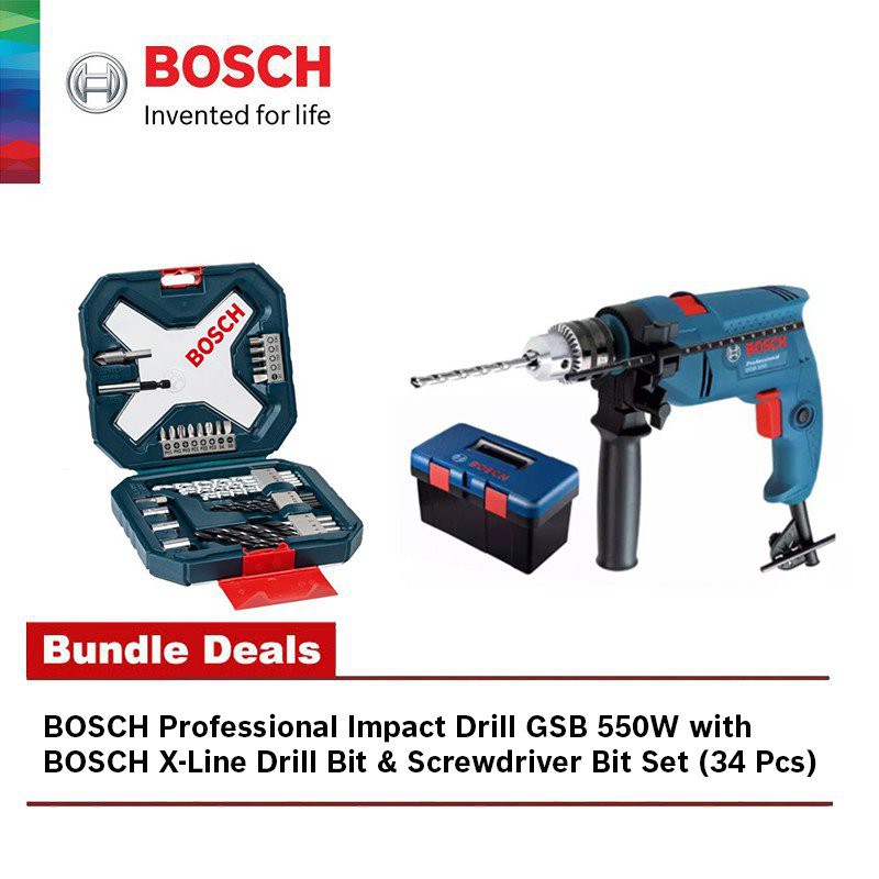 BOSCH GSB 550 Freedom Kit Professional Impact Drill - 06011A15L1 ...