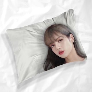 Waifu Lisa Manoban ปลอกหมอนหนุน สีชมพูดํา คุณภาพดี สําหรับของขวัญชิ้นเดียว LALISA Black PINK KPOP