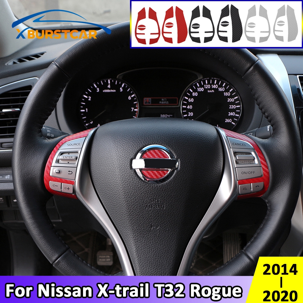สติกเกอร์คาร์บอนไฟเบอร์ สําหรับติดตกแต่งพวงมาลัยรถยนต์ Nissan X-trail Xtrail T32 Rogue 2014-2020 ราคา ถูกที่สุด ดีลบีเคเค แกลเลอรีภาพที่ 2