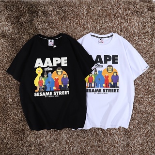 Aape- เสื้อยืดลําลอง แขนสั้น ทรงหลวม แฟชั่นสําหรับผู้ชาย และผู้หญิง