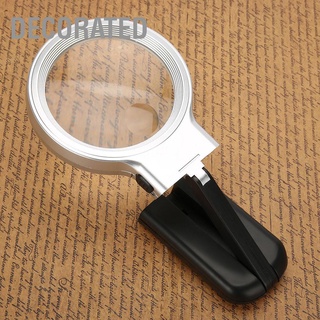 Decorated Handheld Portable 10 LED Lamp Light Magnifier 3x Magnifying Glass Table Desk Type Loupe