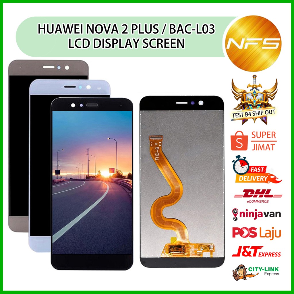 Nfs - หน ้ าจอแสดงผล Huawei Nova 2 Plus หน ้ าจอสัมผัส LCD digitizer
