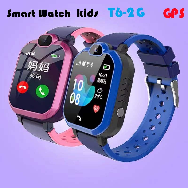 T6-2G Kids Smart Watch T6 นาฬิกาเด็ก นาฬิกาอัจฉริยะ  หน้าจอสัมผัส โทรออก โทรเข้าได้ กล้องถ่ายรูป SOS Q88 V4 Q12 Z6F T10