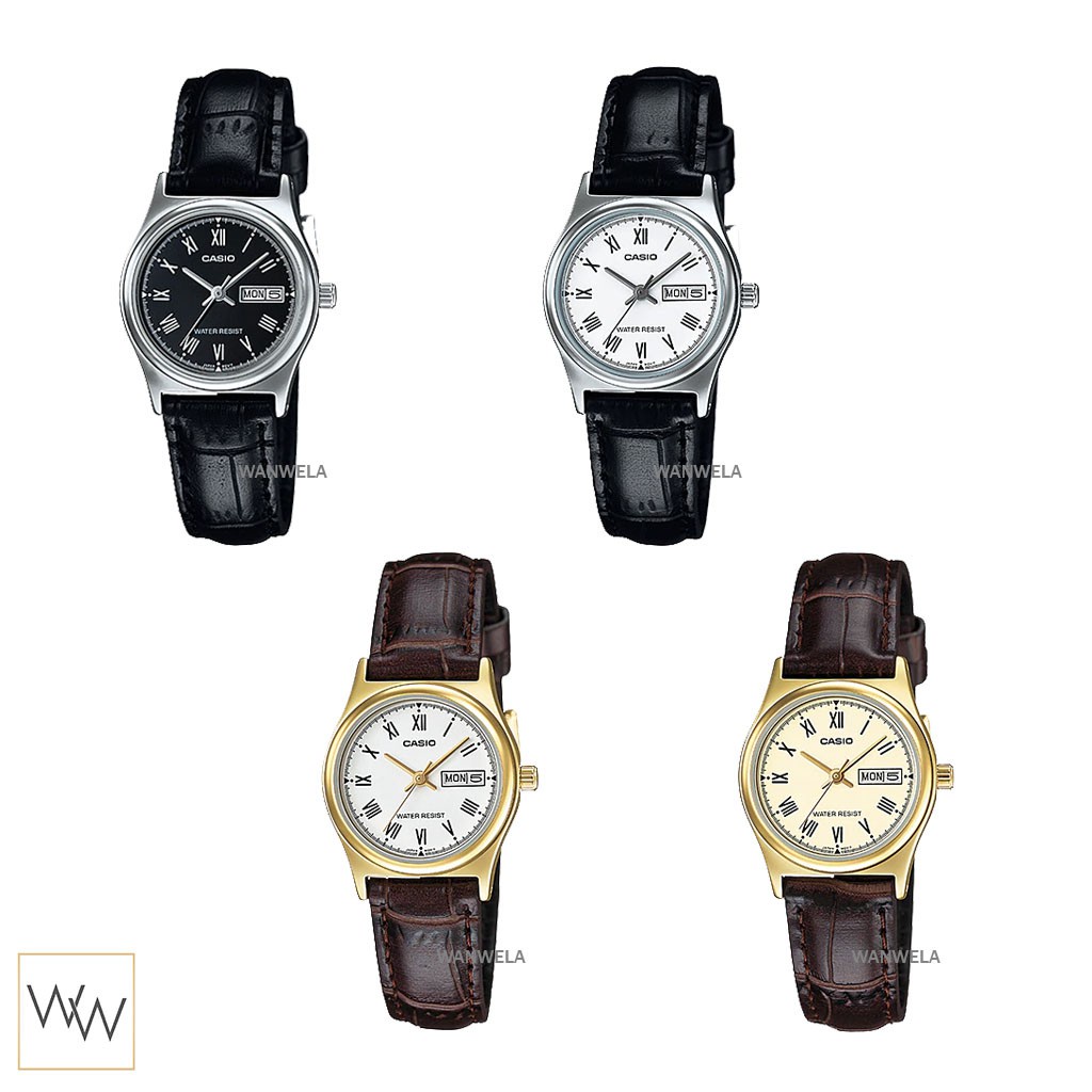 นาฬิกาผู้หญิง สมาร์ทวอทช์ [ใส่โค้ดลดเพิ่ม] ของแท้ นาฬิกาข้อมือ Casio ผู้หญิง รุ่น LTP-V006 สายหนัง