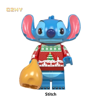 ฟิกเกอร์ตัวต่อ รูปซานตาคลอส Stitch คริสต์มาส แจ็ค แองเจิล โซนิค ขนาดเล็ก ของเล่นสําหรับเด็ก