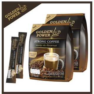 แพ็คคู่ กาแฟ สตรองคอฟฟี่ ตราโกลเด้น เพาเวอร์ (Golden Power Strong Coffee 3in1) 2 ถุง