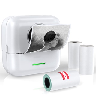 Mini Portable Wireless Bluetooth Thermal Photo Pocket Printer with optional accessories:1/2/5/10 rolls paper, 3/6/5/10 rolls color waterproof transparent  sticker 10-year  papers