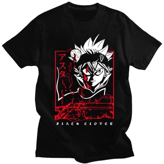 [100% Cotton] เสื้อยืด พิมพ์ลายกราฟิกอนิเมะ Asta Black Clover สไตล์ฮิปฮอป ฮาราจูกุ แนวสตรีท ขนาดใหญ่ สําหรับผู้ชาย