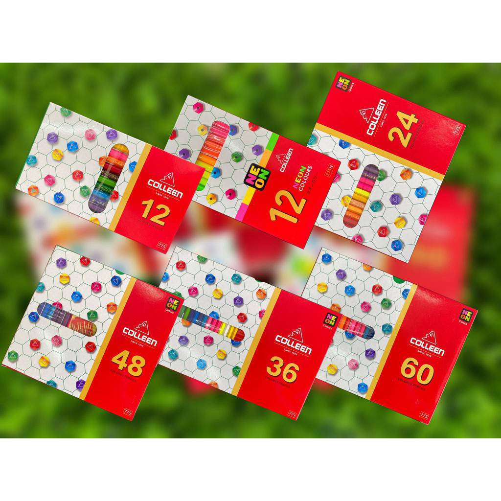 ดินสอสีไม้ คอลลีน สีไม้หัวเดียว (12สี/ 12สีนีออน/ 24สีนีออน/ 36สีนีออน/ 48สีนีออน/ 60สีนีออน) [NON-T
