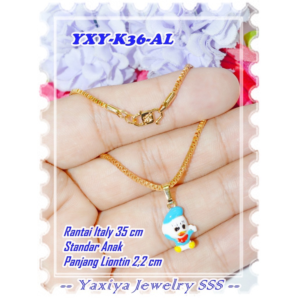 YXY-K36-AL Duck สร้อยคอชุบทอง 18K สําหรับเด็ก ยี่ห้อ Yaxiya ดั้งเดิม