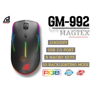 (GM-992) MOUSE (เมาส์) SIGNO MAGTEX 12400DPI RGB 8 MACRO KEYS 16.8 MILLION PIXART PAW3327 USB 2.0 (2Y)