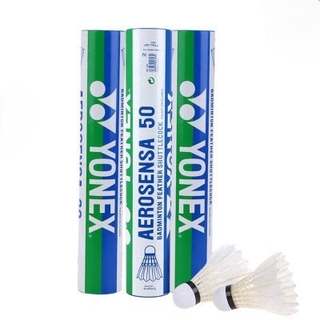 Yonex AS50 ลูกแบดมินตันขนไก่ 12 ชิ้น