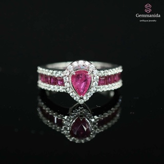 แหวนทับทิม และ white sapphire ขนาด 52