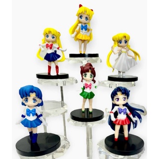 โมเดล Sailor Moon เซเลอร์มูน เซ็ท6ตัว ขนาด6cm.