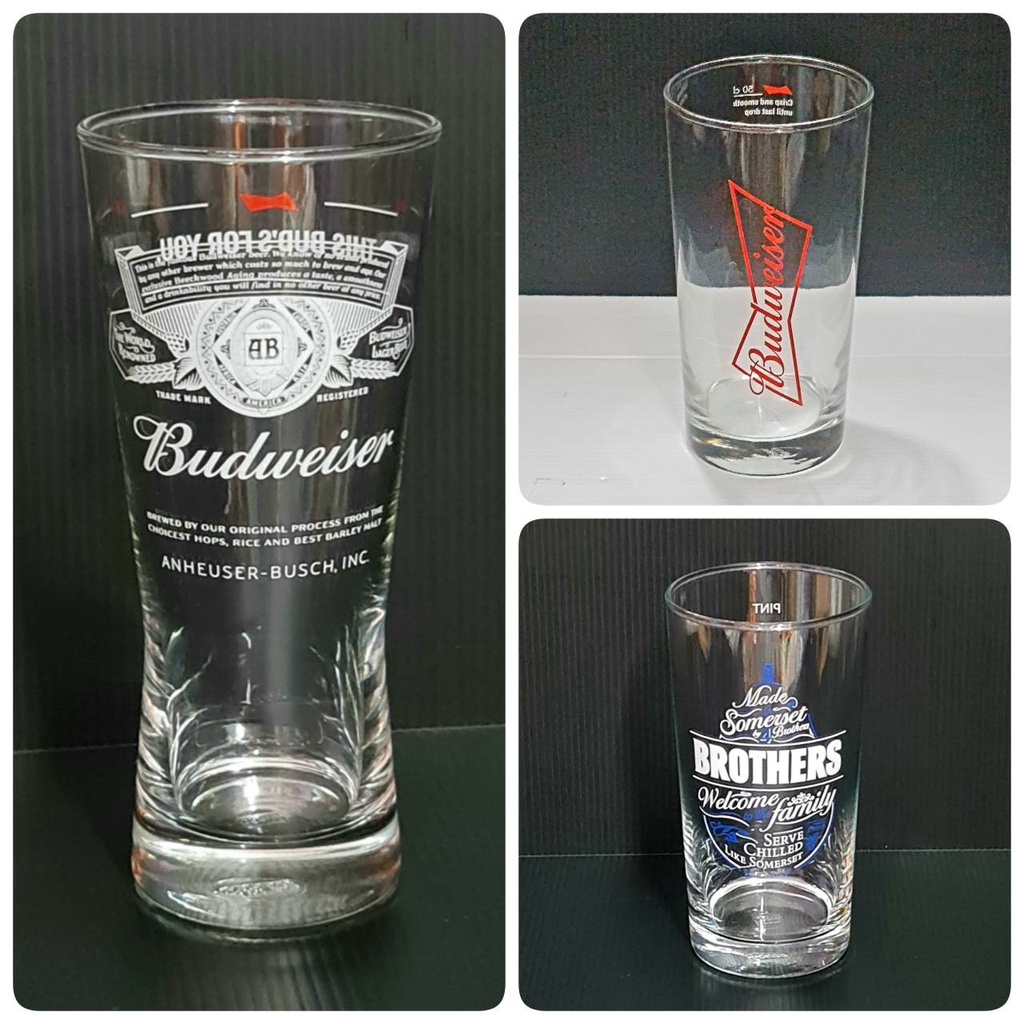 แก้วเบียร์ BUDWEISER/BROTHERS แท้ 100%