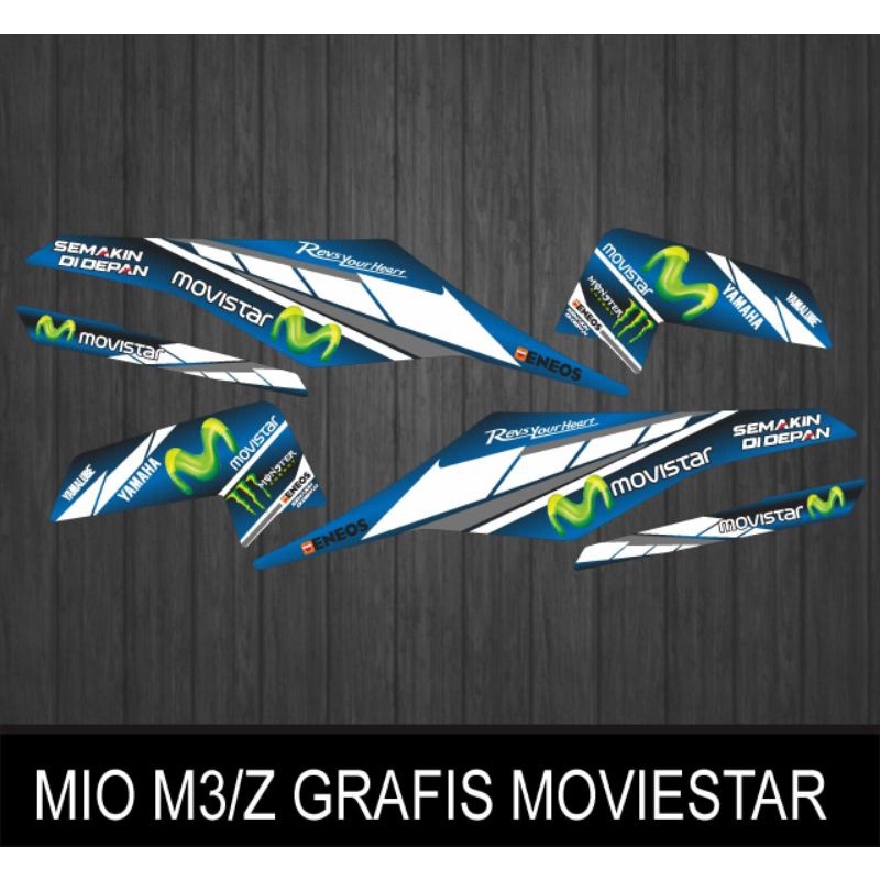 YAMAHA MIO M3/Z MOVIESTAR GRAPHICS สติ๊กเกอร์แถบผิวหน้า