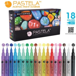 ชุดปากกาสี อะคริลิค 18 สี 0.7mm ปากกาใช้ได้ทุกพื้นผิว กันน้ำ acrylic paint marker (จำนวน 1 ชุด)