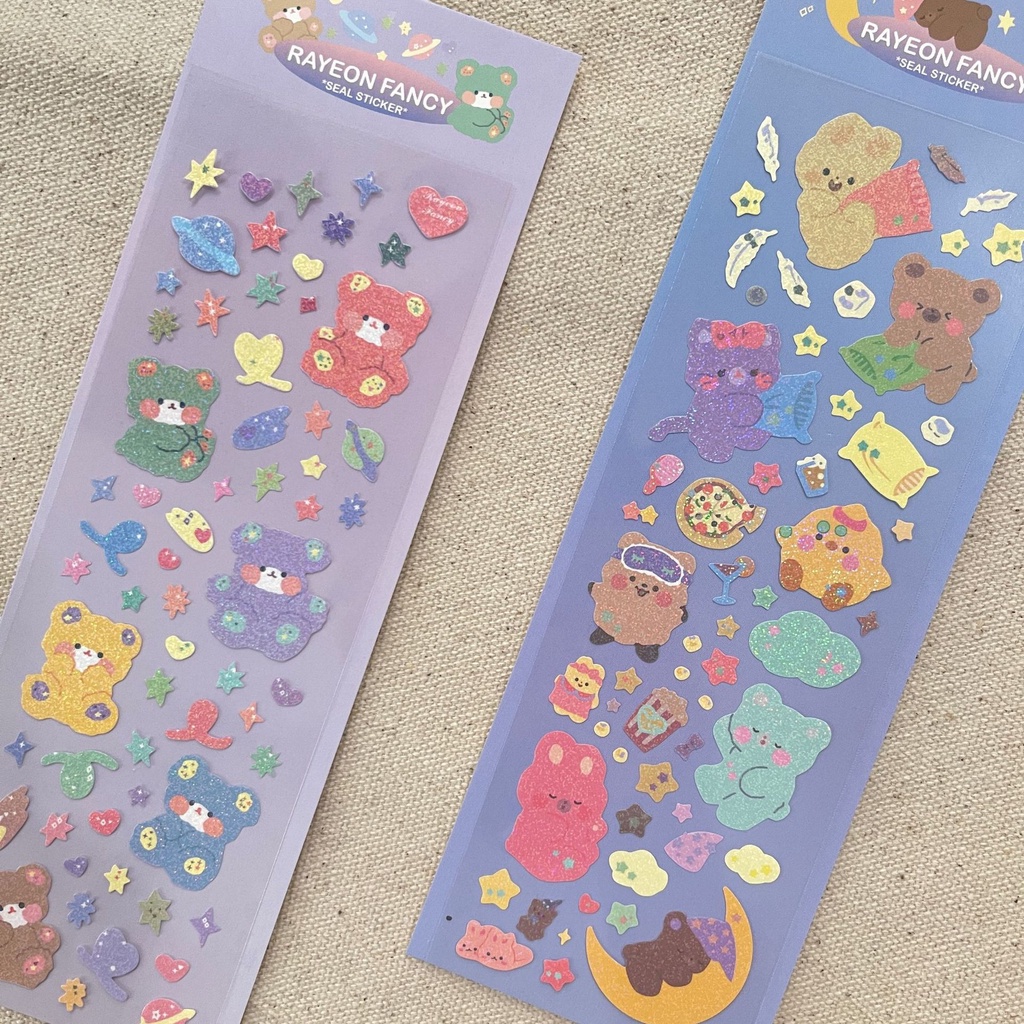 GaLiCiCi Stickers สติ๊กเกอร์กลิตเตอร์การ์ตูนน่ารัก/สติกเกอร์ตกแต่ง DIY สำหรับแก้วน้ำและโทรศัพท์มือถือ