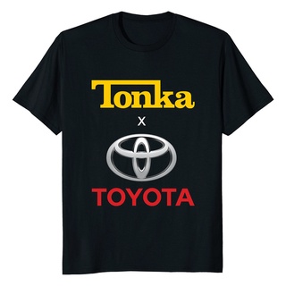 เสื้อยืดคอกลมใหม่ เสื้อยืดแขนสั้น ผ้าฝ้าย พิมพ์ลาย Toyota And Tonka Truck สําหรับผู้ชาย และผู้หญิงผ้าฝ้ายแท้