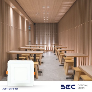 BEC JUPITER-S 9W ดาวน์ไลท์ฝังฝ้า สี่เหลี่ยม LED แสงวอร์มไวท์,เดย์ไลท์ เปลี่ยนได้ 3 สเต็ป