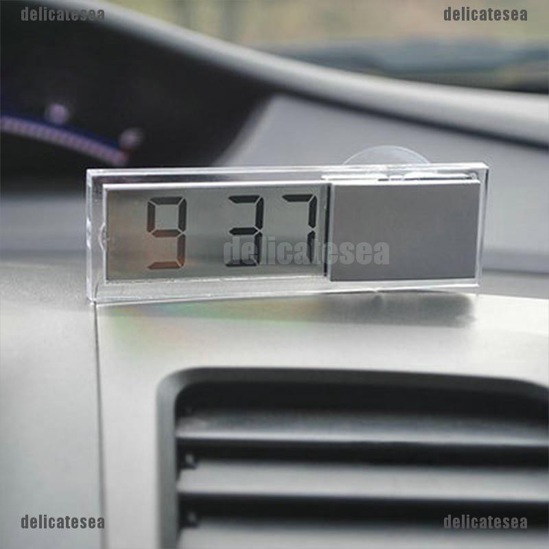 Delicatesea นาฬิกาดิจิทัล LED อิเล็กทรอนิกส์ ขนาดเล็ก สําหรับติดหน้าต่างรถยนต์