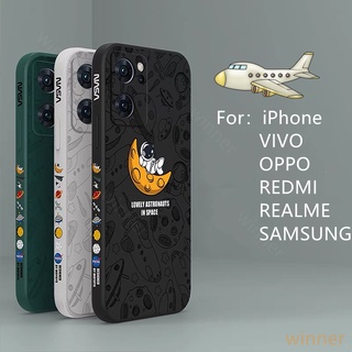 เคส OPPO Reno7 A76 Reno7z Reno6 A95 Reno6Z Reno5F A74 Reno7pro Reno4F Reno4 Reno5 โทรศัพท์มือถือ ลายนักบินอวกาศ สําหรับ TKR