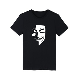 ราคาAlimoo เสื้อยืดผ้าฝ้ายแขนสั้นสไตล์พังก์ลายภาพยนตร์ V for Vendetta Big Size XXS-4XL 1474S-3XL