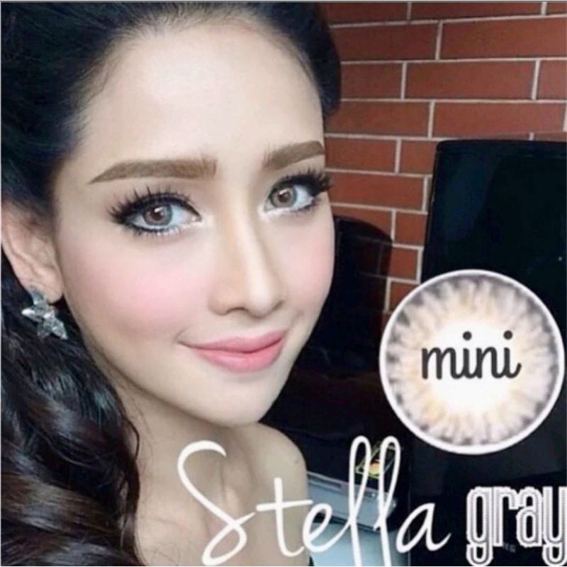 คอนแทคเลนส์ รุ่น Mini stella/Little Stella/Mini Jennifer สีเทา/ตาล Gray/Brown มีค่าสายตา (0.00)-(-7.