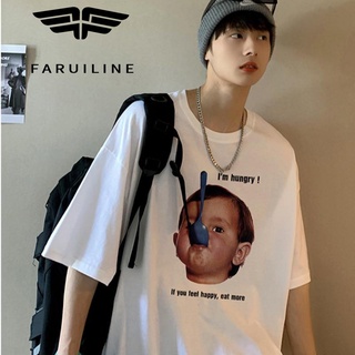 เสื้อยืดแฟชั่นฤดูร้อนสำหรับผู้ชายFARUILINE MEN319 อเมริกัน hiphop tide แบรนด์แขนสั้นเสื้อยืดผู้ชาย ins แนวโน้มฤดูร้อนรอบ